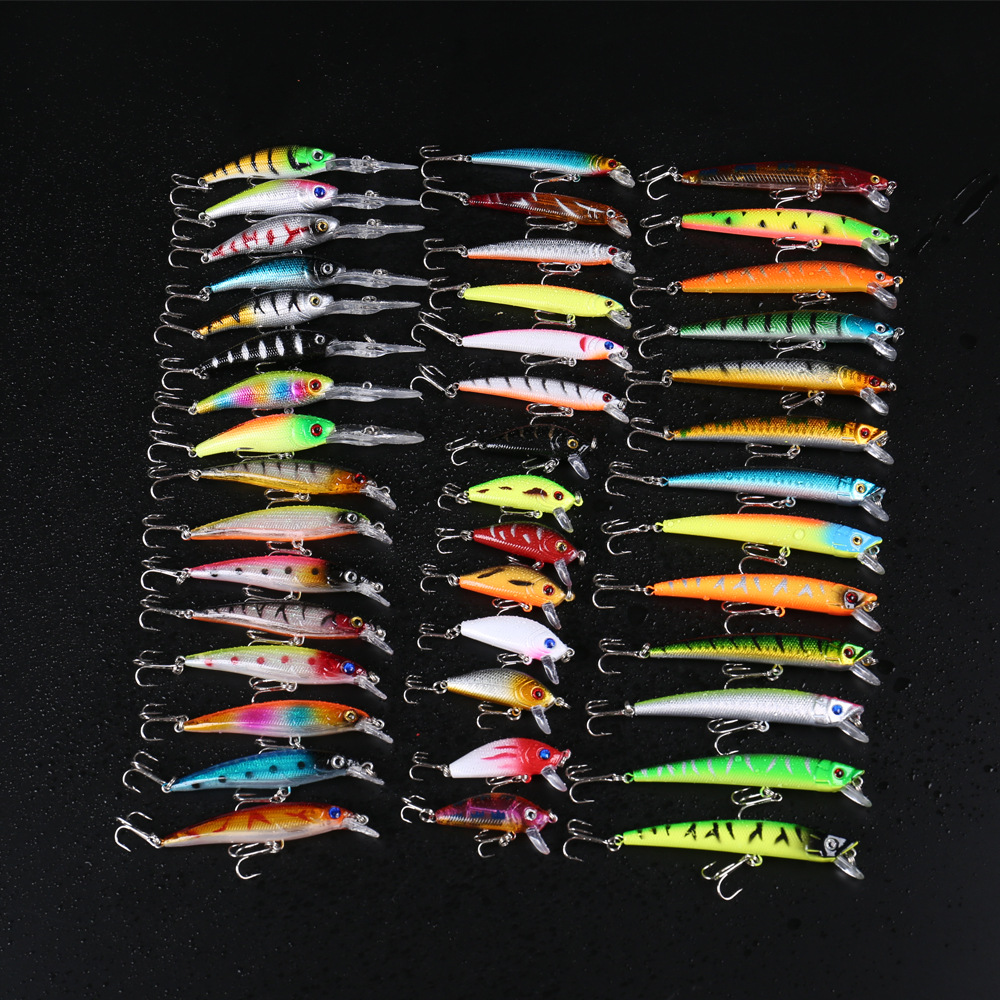 foreign trade popular style outdoor fishing fishing gear bait hot sale 43 pieces set combination lure lure wholesale plastic hard bait