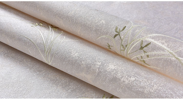 田园简约现代刺绣绣花无缝墙布壁布无纺布客厅卧室儿童房3d墙布