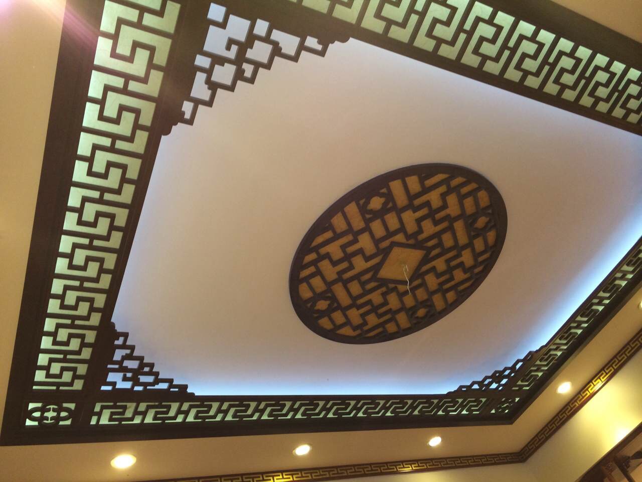 红胡桃实木雕刻吊顶花格可来样加工定做厂家直销