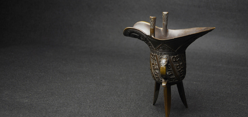 定做高端失蜡法精密铸造爵杯 食品级黄铜古代酒杯 中国特色工艺品