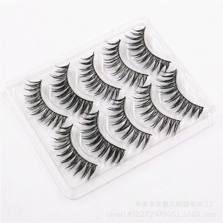 New False Eyelashes Wholesale Handmade Five Pairs of Messy Long Eyelash Natural Nude Makeup False Eyelashes