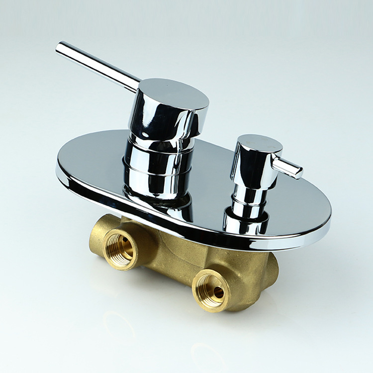 全铜暗装淋浴 椭圆形入墙式混水阀 三功能暗装开关