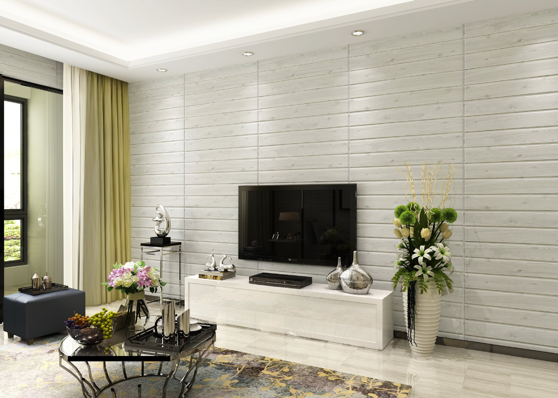 客厅墙贴瓷砖家居装修设计 – 设计本装修效果图