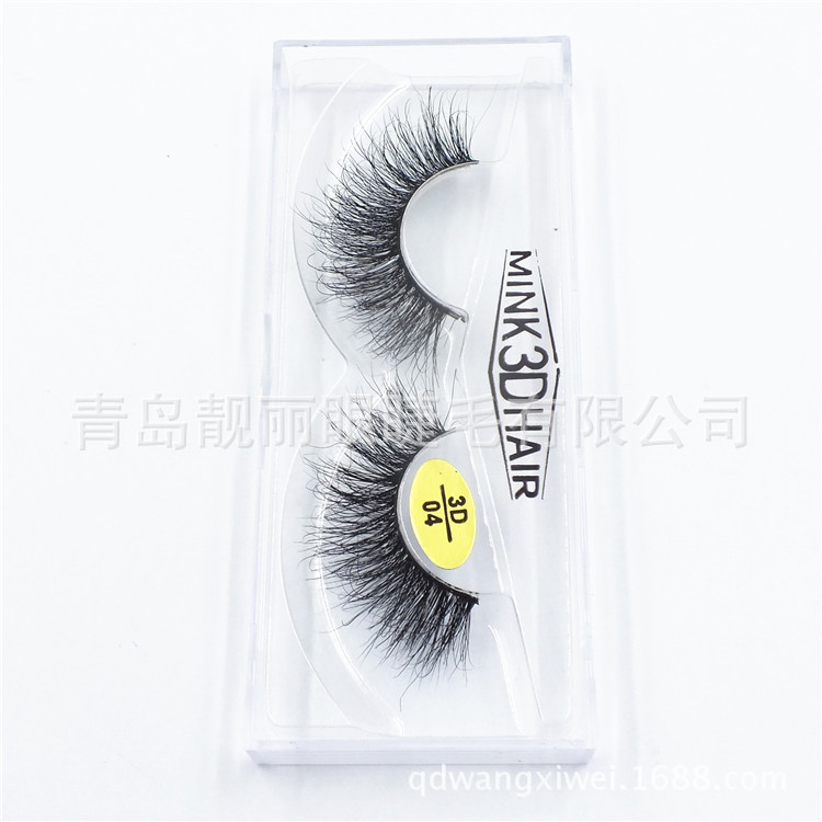 3D04 Mink False Eyelashes Messy Long Mink Hair Eyelash Multi-Layer Thick Source Factory Wholesale