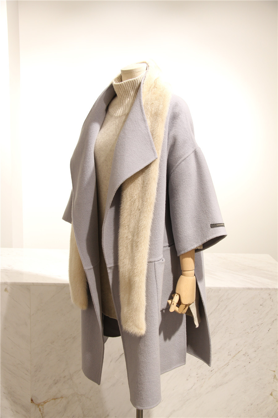 新品现货~东大门新2016新款双面手缝百分百羊绒大衣外套超级保暖