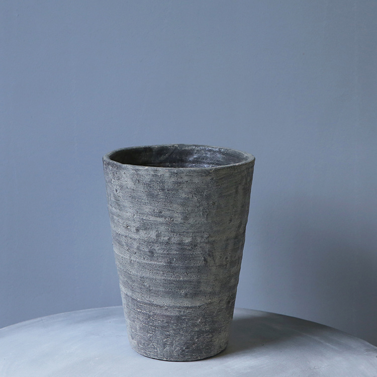 瑞趣仿粗陶水泥花器复古多肉花盆陶罐水培花盆泥塑工艺品