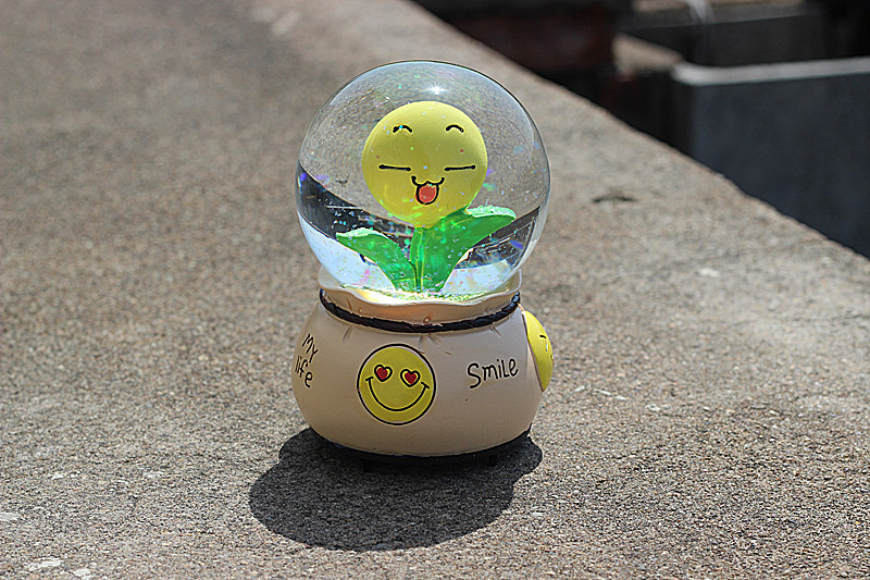 大号旋转水晶球向日葵太阳花音乐盒八音盒创