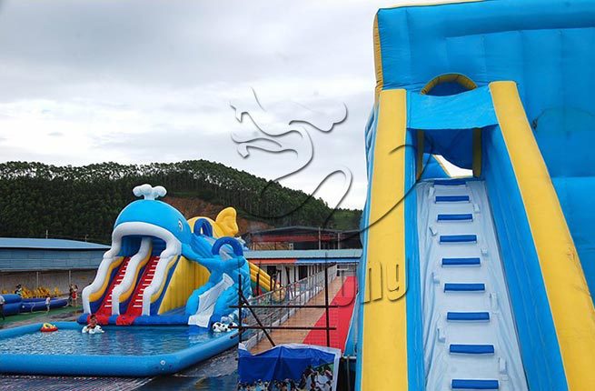 水上游艺设施-小型移动水乐园 水上充气乐园设