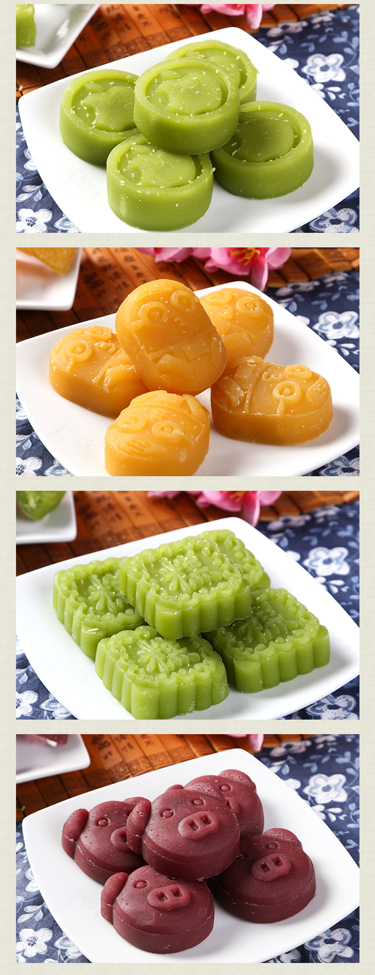 新品传统糕点 冰沙糕 多种口味卡通样式儿童豆糕解暑零食厂家