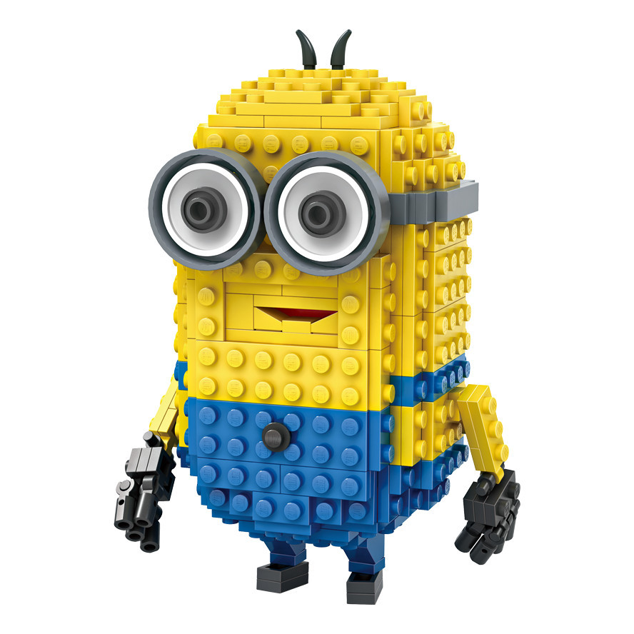 loz小颗粒积木拼装玩具拼插益智玩具mini斯图而特小黄人1201-1208