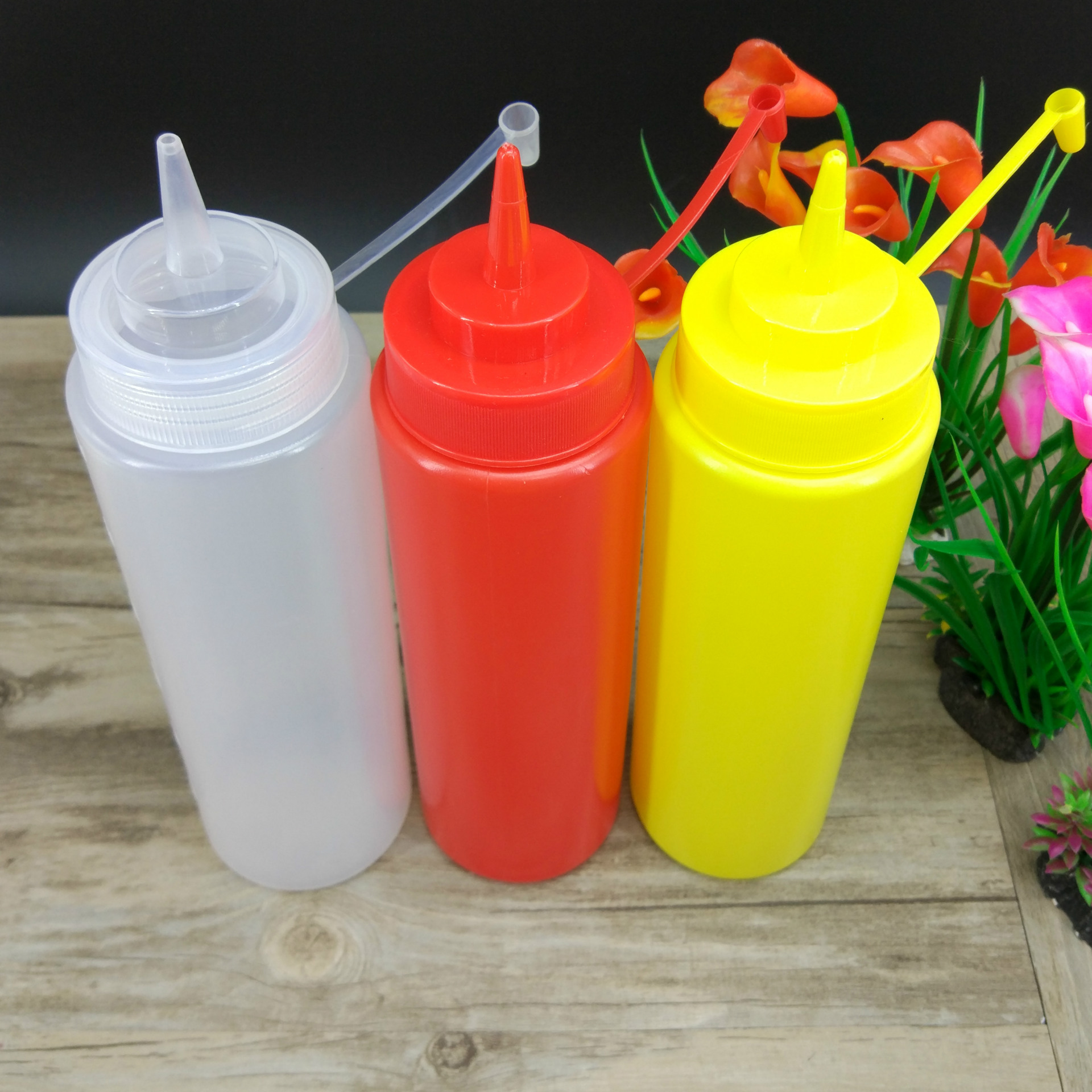 塑料挤酱瓶裱花瓶沙拉瓶调味调料瓶沙拉壶产价直销