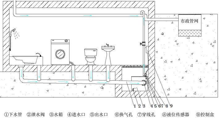污水提升泵 污水处理提升设备 废水处理装置 卫生间污水强排提升