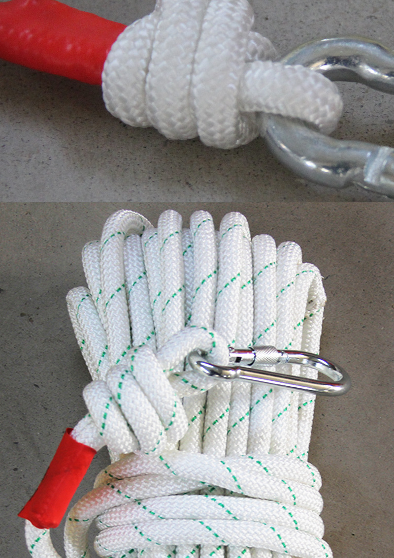 户外安全绳 登山攀岩绳高空作业带卡扣消防救援 逃生尼龙绳