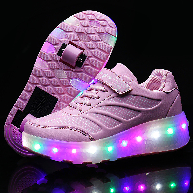 暴走鞋双轮超轻带灯led灯鞋光发爆走鞋学生带轮子的鞋批发轮子鞋