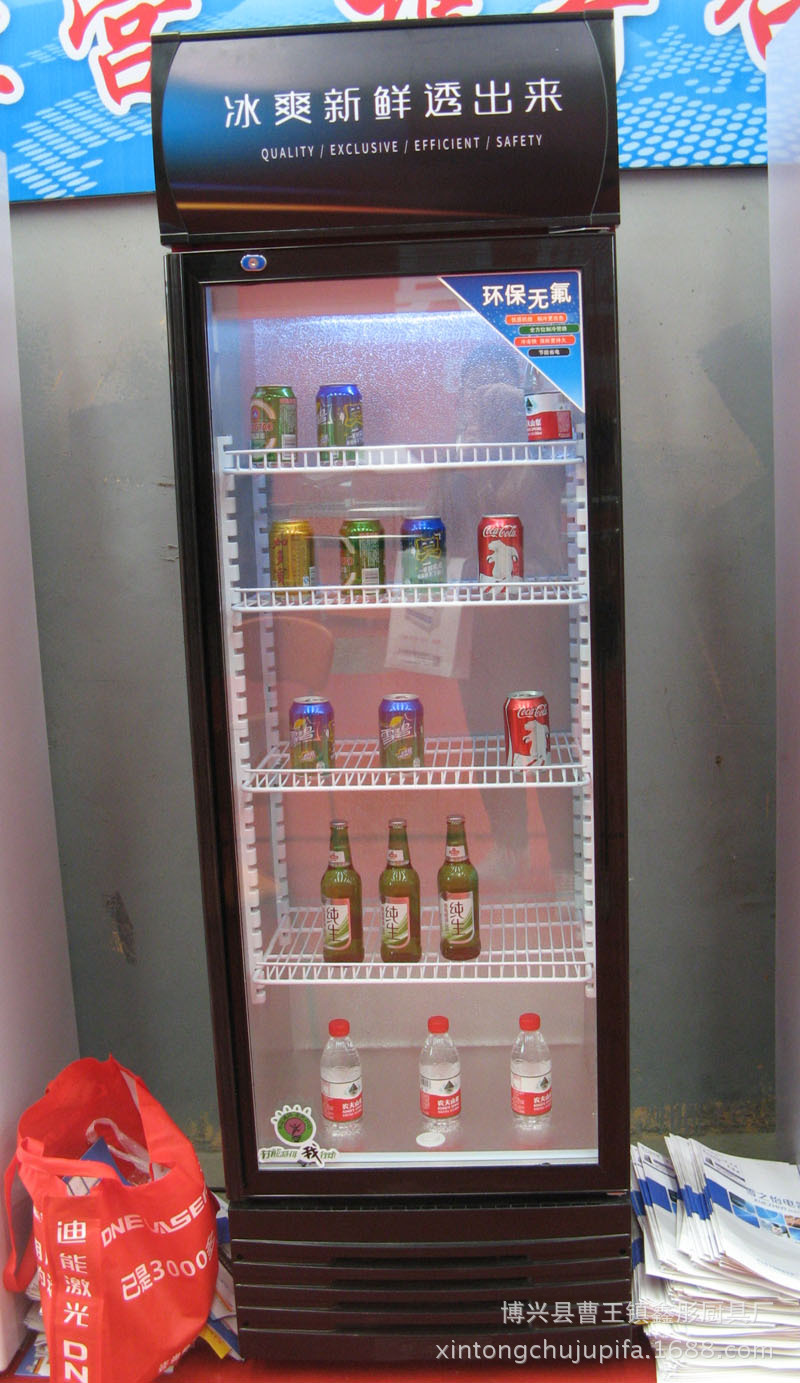 冷藏柜保鲜柜展示柜立式饮料柜冰箱388商用单门冷饮啤酒饮料