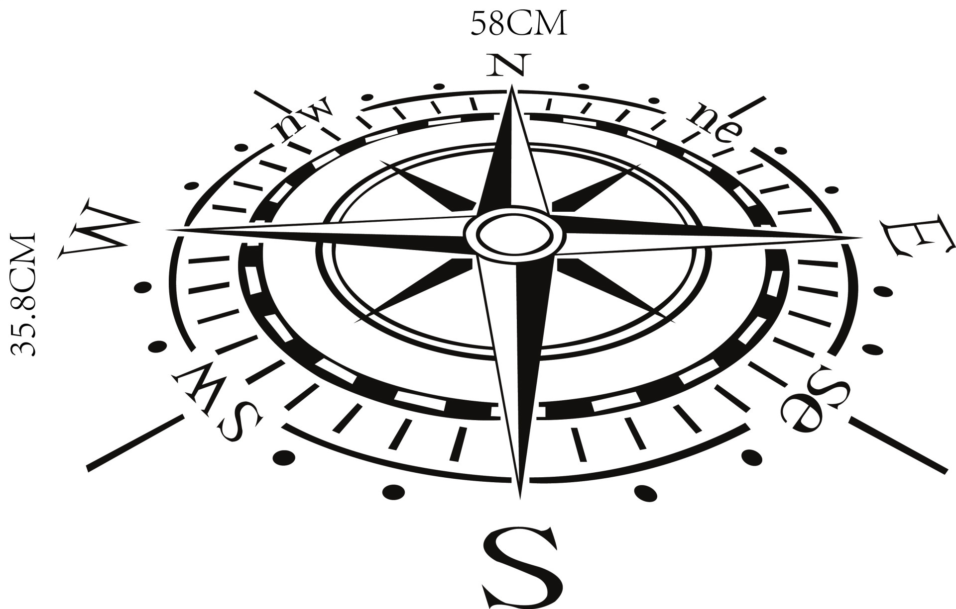 艾沃aw9705墙贴指南针ebay可移除防水贴纸可定制一件代发