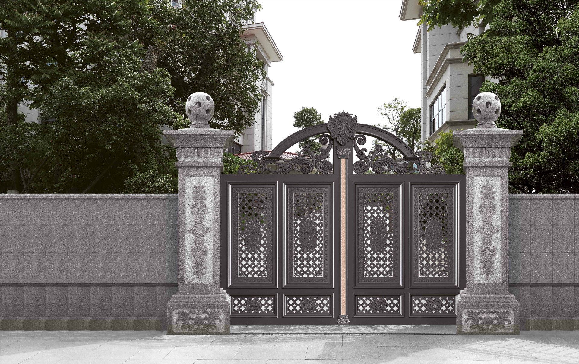 别墅庭院铝艺大门 铝合金大门 高档小区住宅铝合金 防盗铝大门