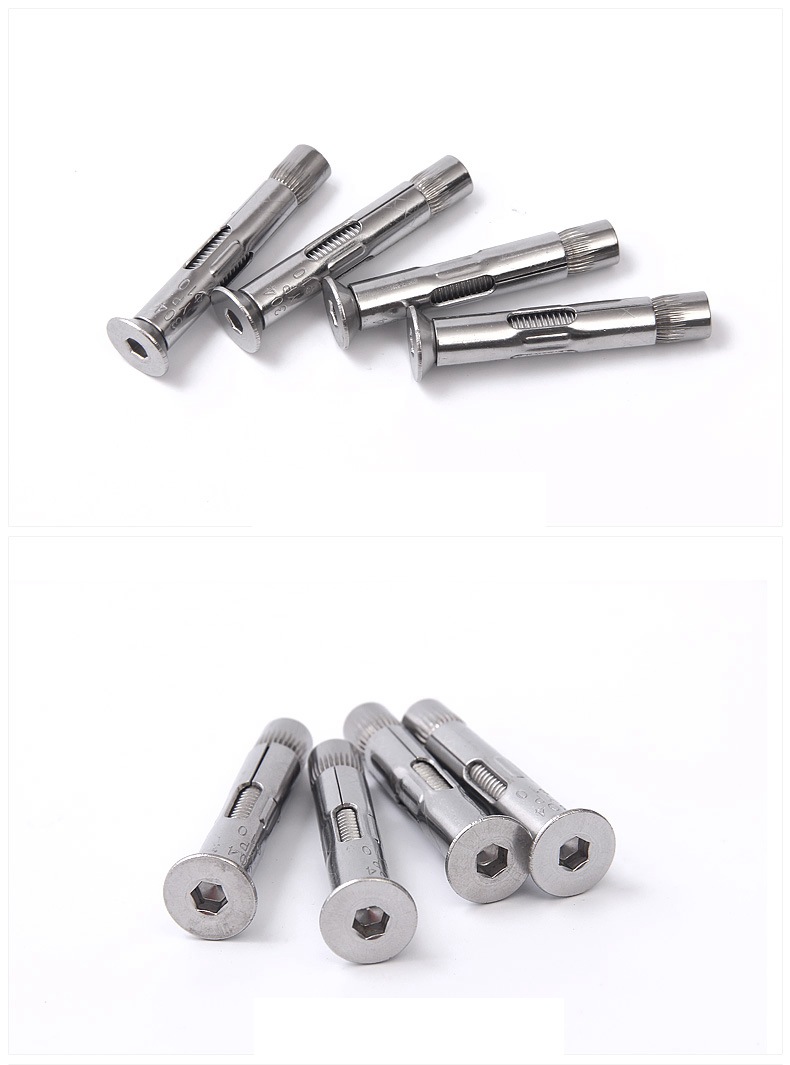 不锈钢304沉头内六角内置式膨胀螺栓m6m8