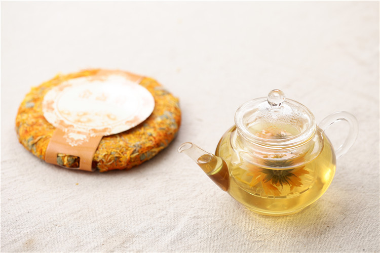 保健茶云南鲜花茶饼普洱茶七子饼茶花草茶金盏菊花茶叶香茶代用茶