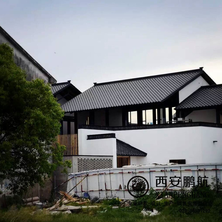 亭台 仿古建筑仿古瓦 S瓦 仿古建筑构架 粘土防火仿古青瓦 金属瓦