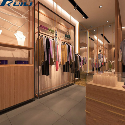 现代简约欧式女装展示柜 服装展厅展柜 服装展架陈列柜设计定做