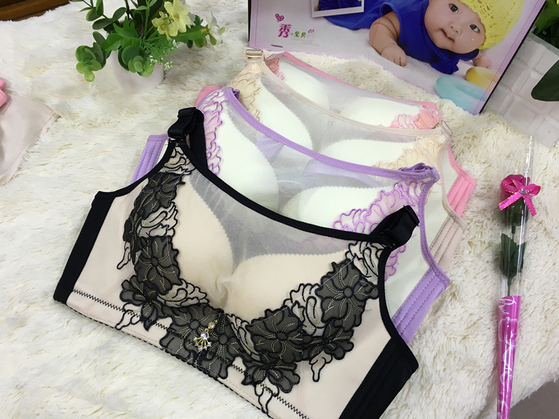 刺绣抹胸无痕诱惑天使内衣防走光性感超聚拢调整型文胸套装