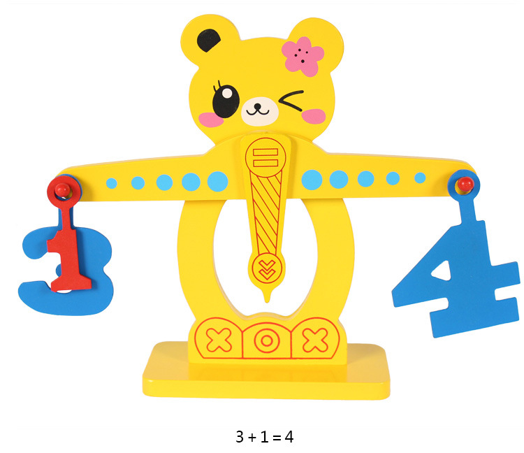 儿童早教启蒙平衡教具小熊游戏 水果数字天平宝宝益智玩具
