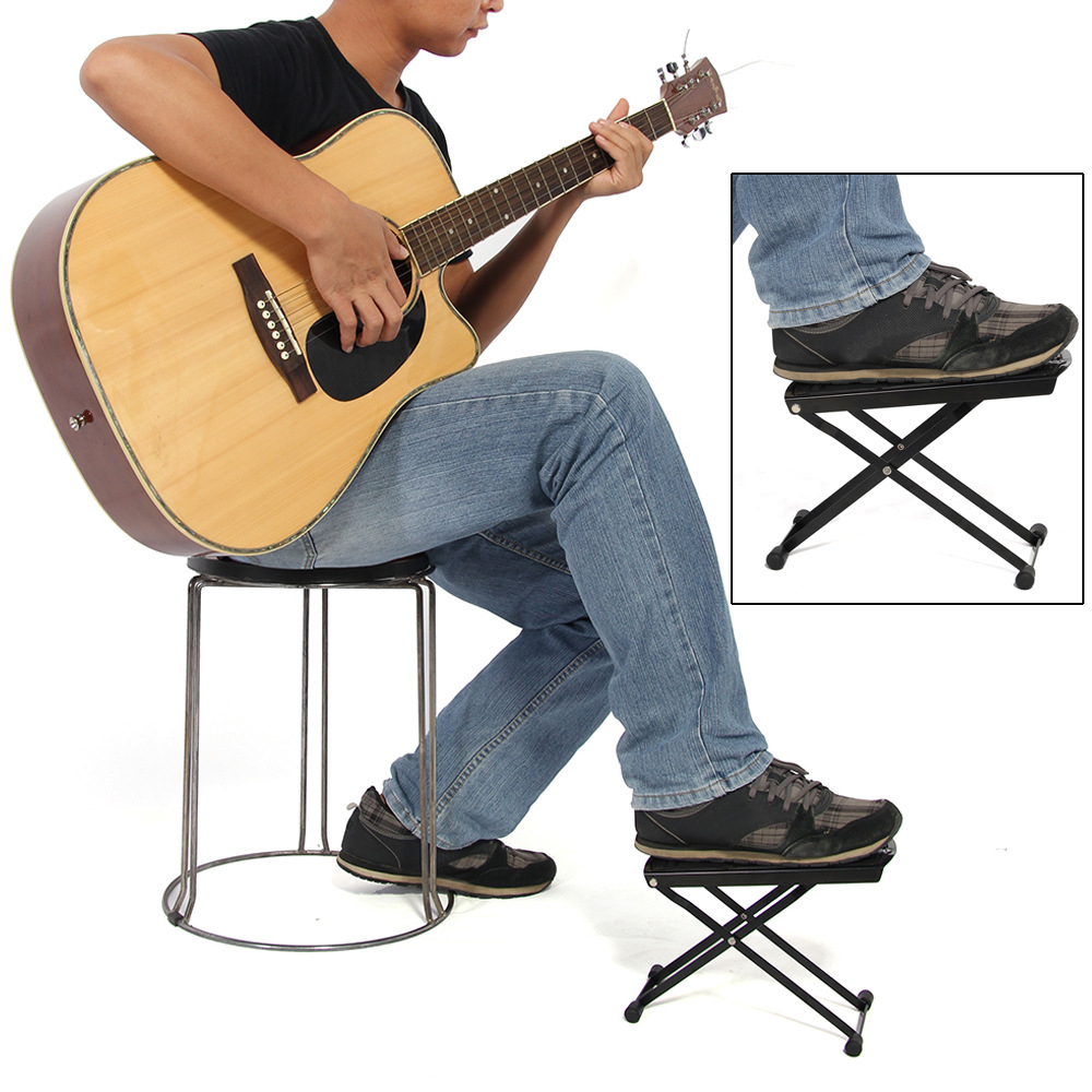 亚马逊爆款金属可折叠升降吉他脚踏板脚凳蹬吉他配件厂家直销