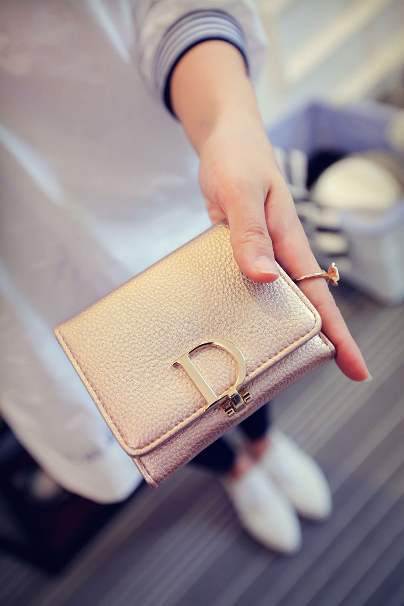 外贸韩版女包2016新款潮流d字钱包时尚手拿包短款零钱包女士钱夹