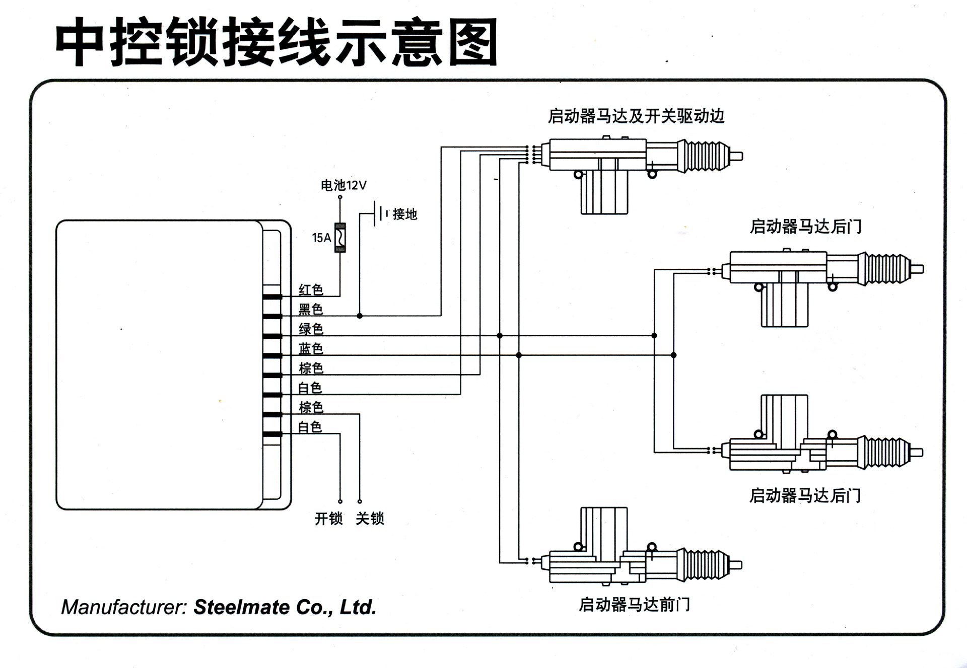 耀达电控门锁接线图图片