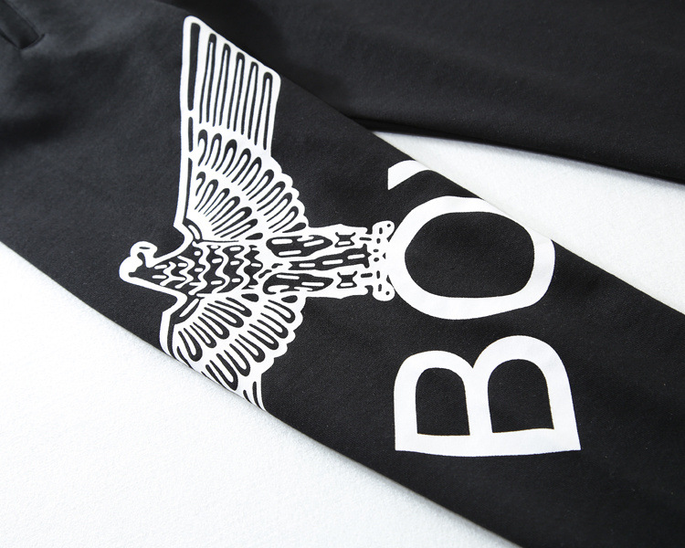 男式卫裤 潮牌老鹰印花纯棉束脚裤2016