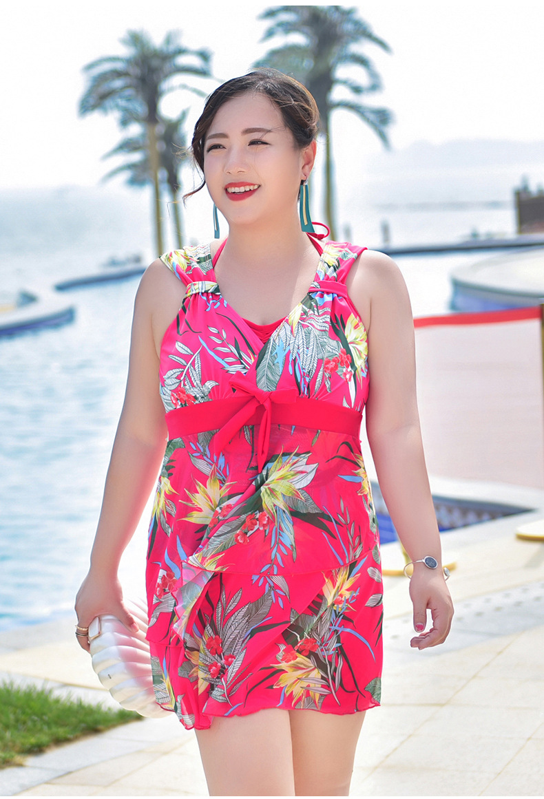 大码泳衣女式保守遮肚显瘦 胖mm200斤