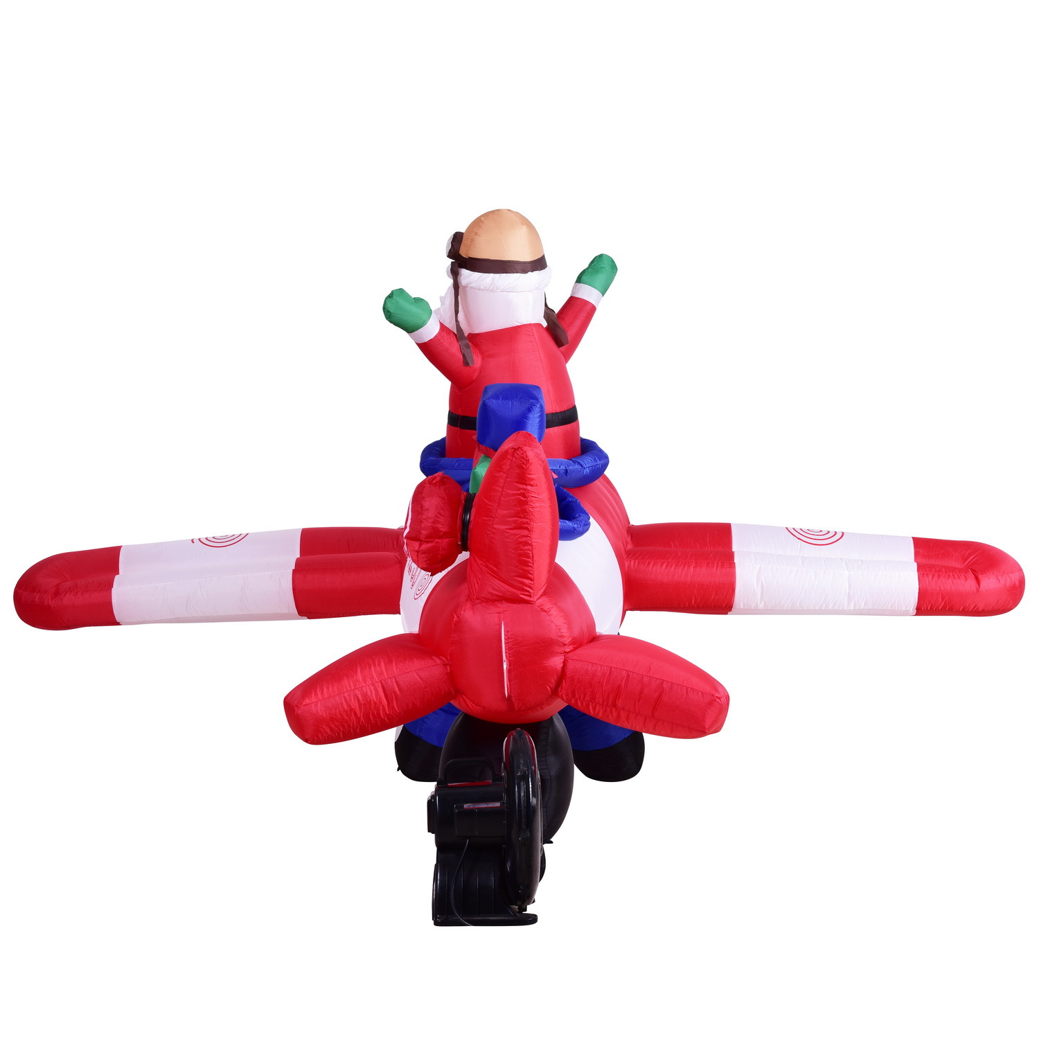 8米圣诞老人开飞机玩具充气模型圣诞装饰用品礼物道具