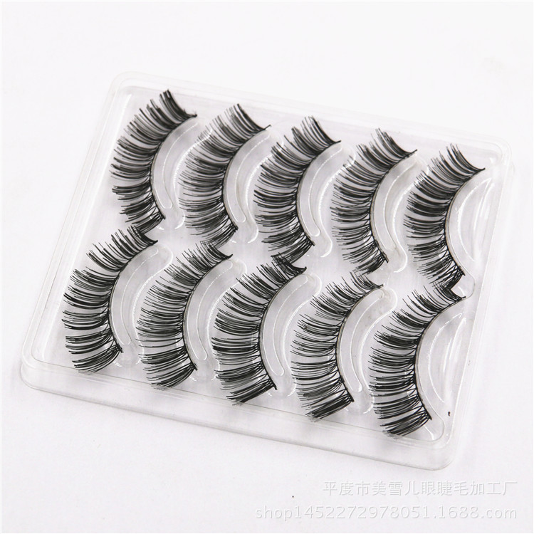 Factory Customized False Eyelashes Handmade Five Pairs Multi-Layer Thick Eyelash Eye Tail Pull Long Eyelashes