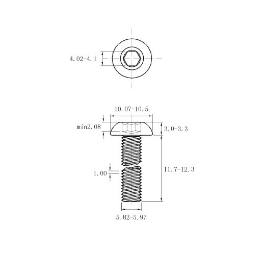 2半圆头内六角螺钉m6 内六角螺丝 .