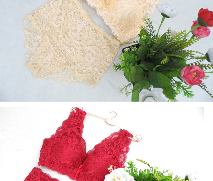 无钢圈文胸花姑娘二代性感蕾丝聚拢调整型内衣背心式文胸一件代.