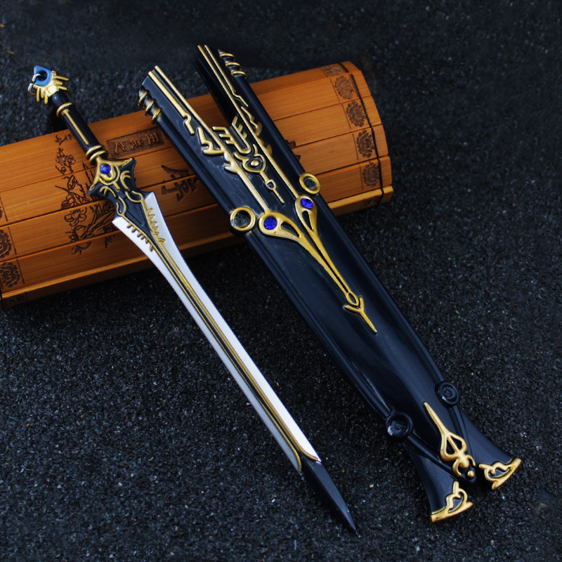 剑网3兵器模型 剑三纯阳剑雪名剑大号22cm剑网三赤霄红莲剑 带流