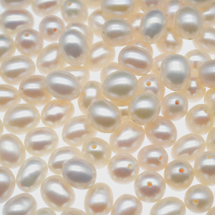 散珠淡水无孔珍珠颗粒 6-7mm半孔米形aaa珍珠 批发 质优价廉