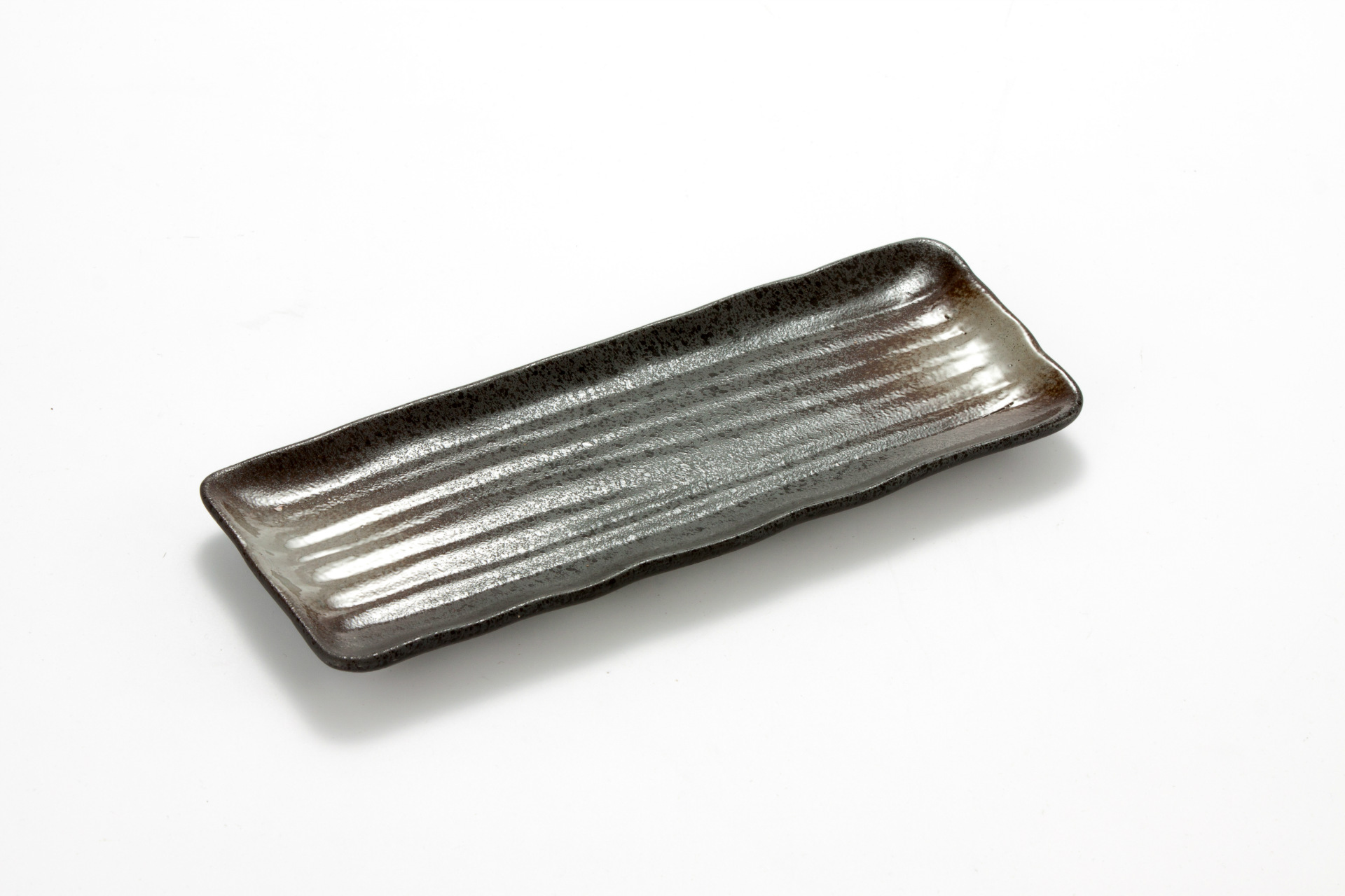 9寸长条盘黑色 陶瓷盘子 日式餐具 鱼盘 寿司盘 盘子碟子