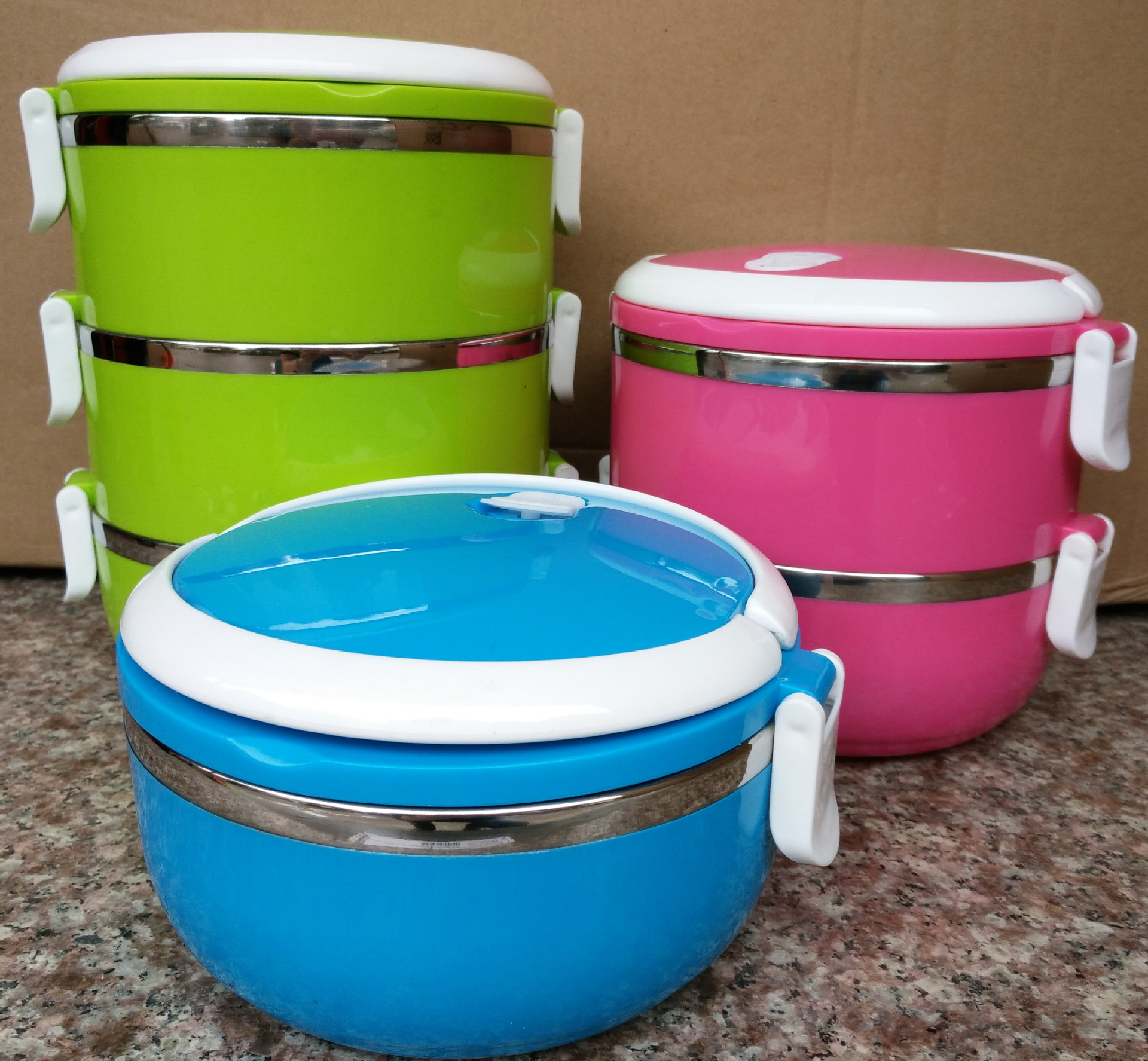 厂家直销多层不锈钢保温饭盒 双层密封保鲜盒 学生便当盒印logo