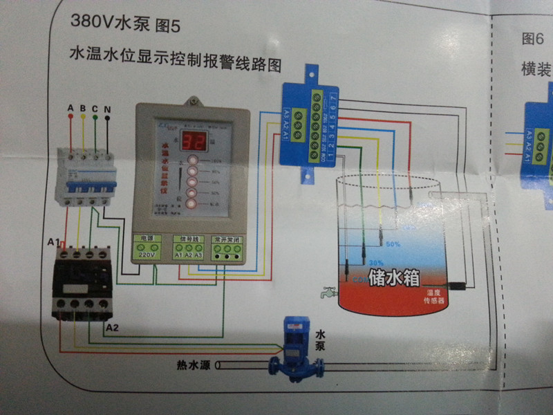 浴室水箱水位水温显示仪液位水位控制器 浴池温度水温水位