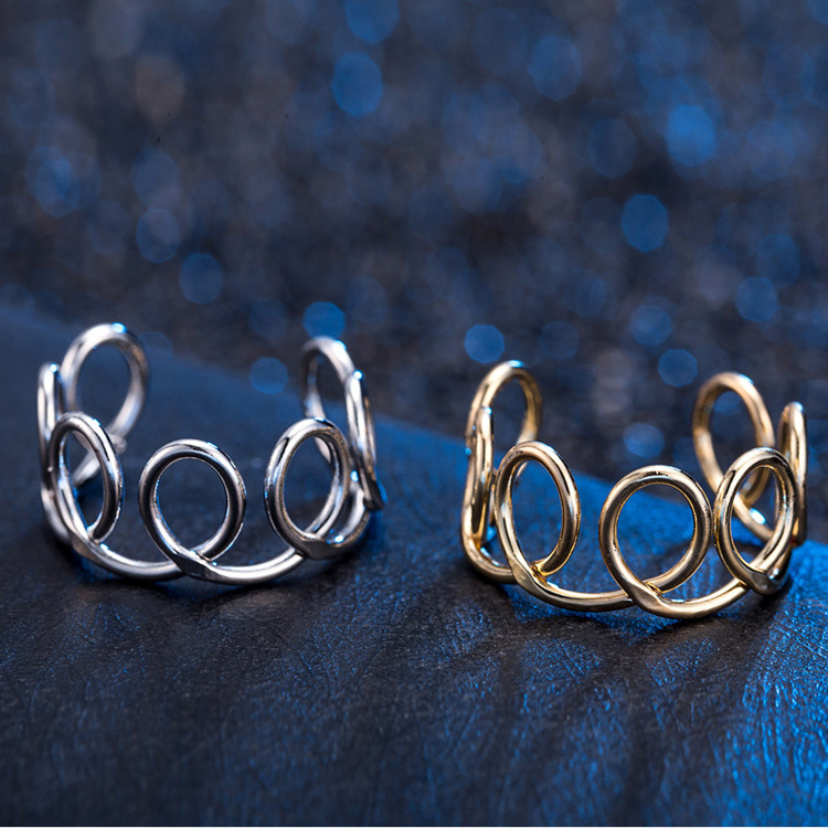 2016欧美时尚外贸铁丝镂空戒指