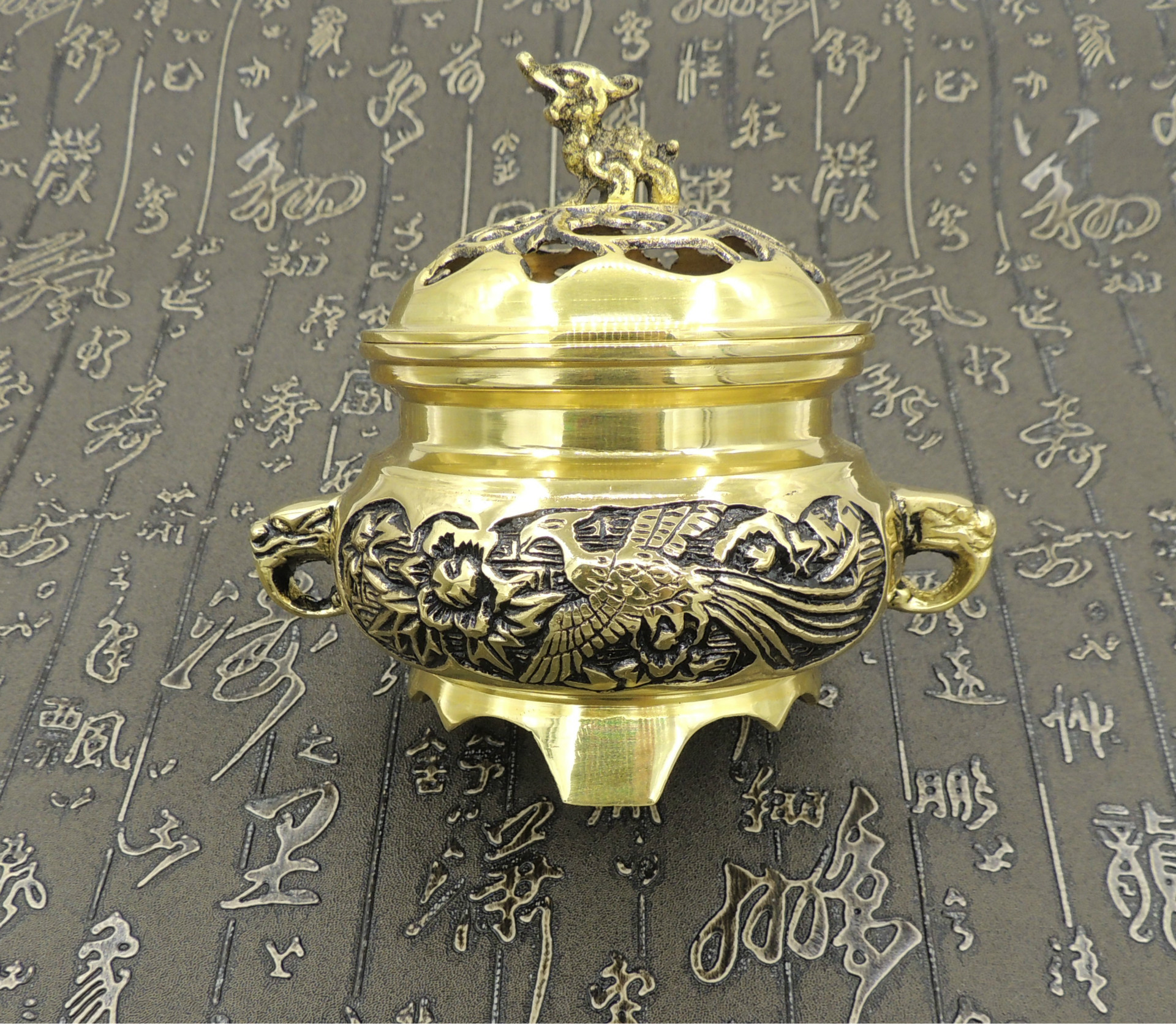 凤凰静炉檀香炉佛具佛教用品佛堂寺庙寺院祠堂用品纯铜香炉批