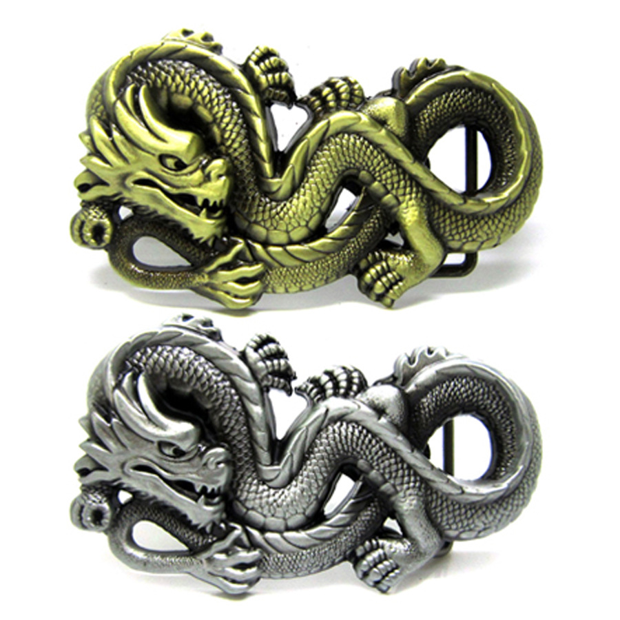3d传统中国盘龙皮带扣经典神话故事形象腰带扣动物类皮带扣