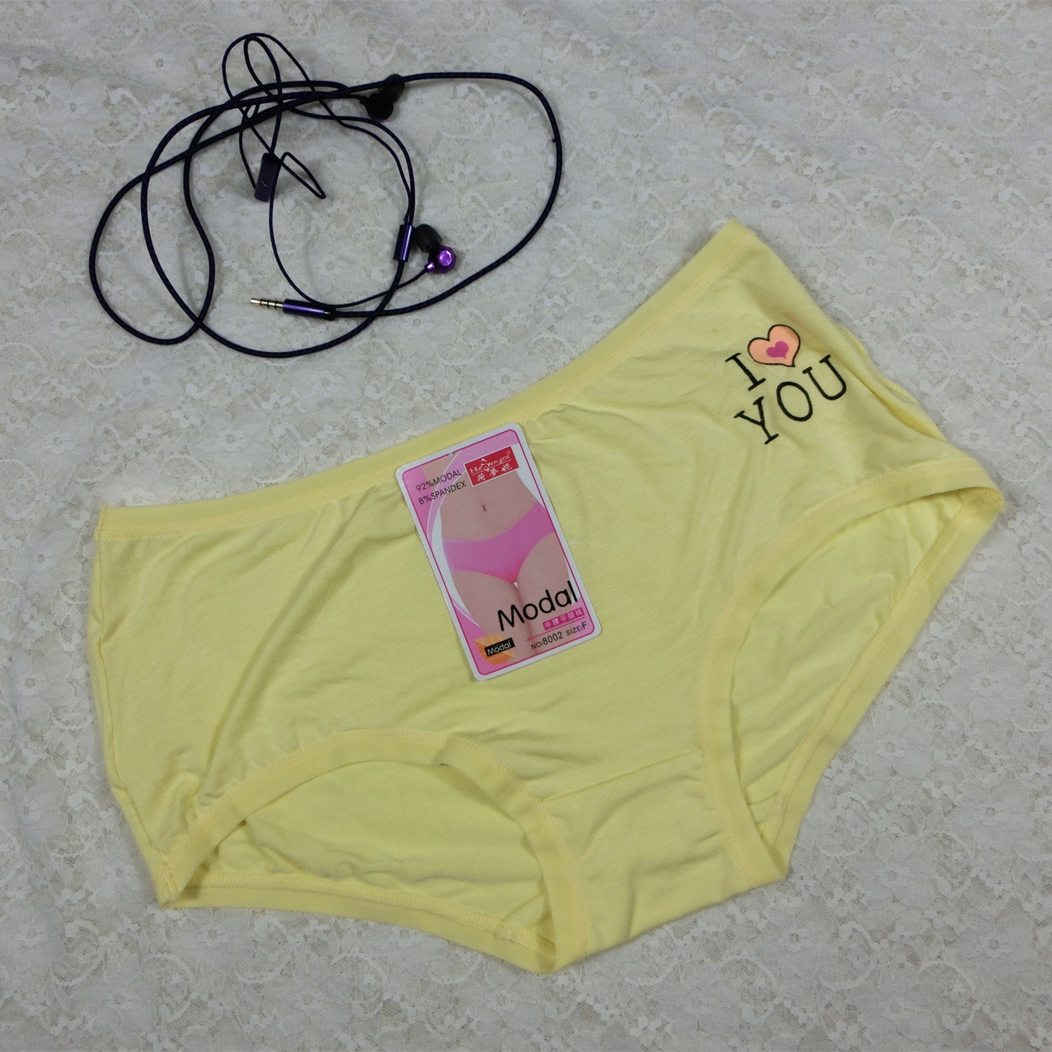 莎娜妮雅 女士莫代尔少女三角内裤 i loveyou我爱你.