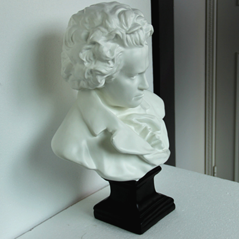 厂家直销 欧式树脂摆件仿石膏贝多芬头像音乐家纪念胸像雕塑批发