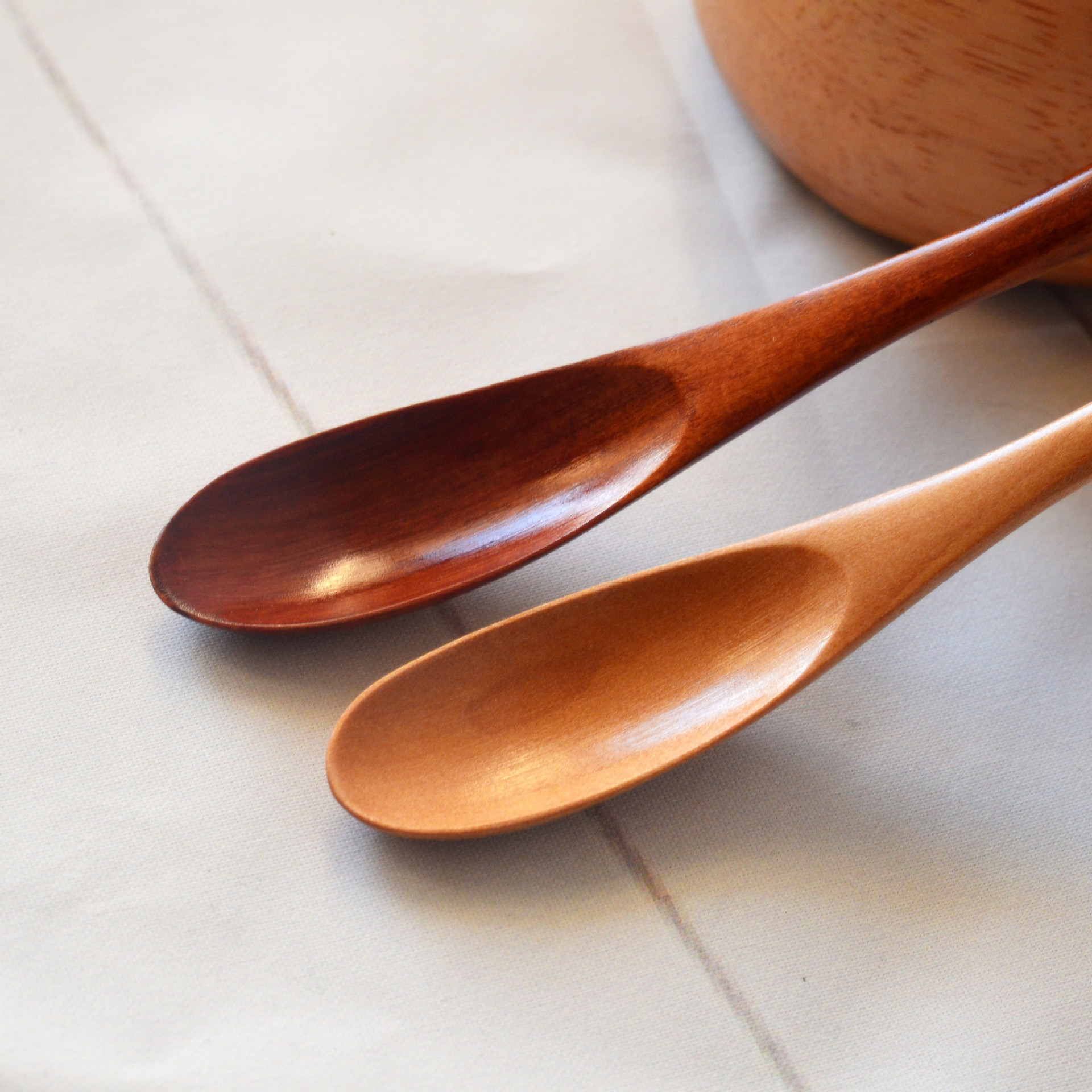 20*2cm日式椭圆木勺 蜂蜜搅拌勺长柄调味勺 创意餐具批发