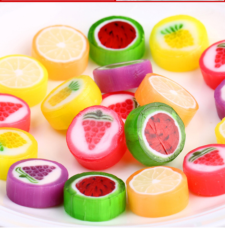 创意水果花糖 手工切片糖喜糖年货硬糖 多口味5斤散装厂家直销
