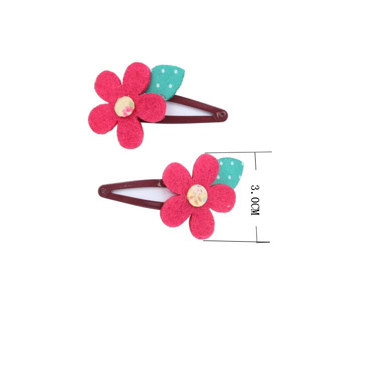 厂家直销2018新款儿童粘喷漆水滴发夹发饰可爱手工制作布艺发夹