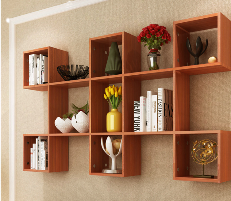 特价创意墙上置物架壁挂书架 客厅简约背景墙装饰架造型隔板挂墙